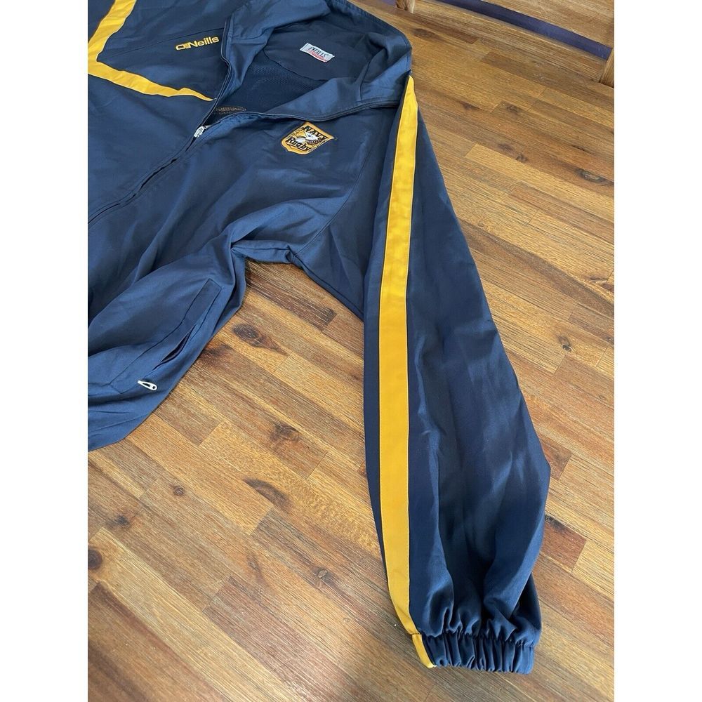 O'Neills US Navy Rugby Jacket Mens Large Full Zip Navy Blue / Yellow Lightweight - Picture 15 of 16
